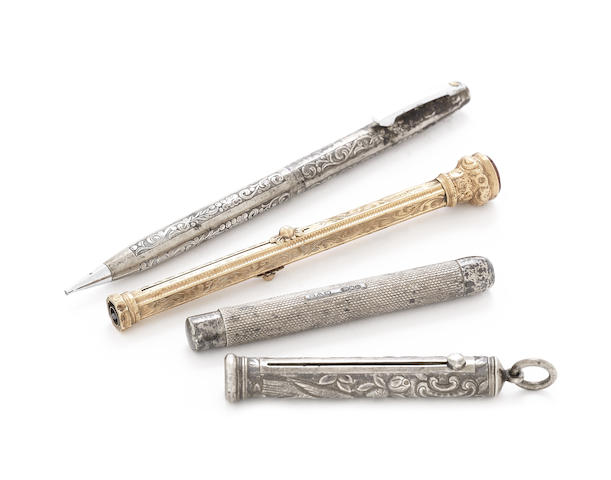 Appraisal: A Victorian ct gold propelling pen and pencil by William