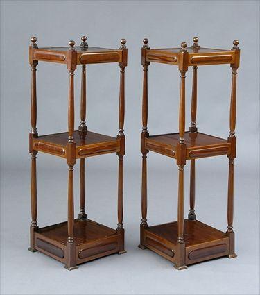 Appraisal: PAIR OF WILLIAM IV MAHOGANY TAG RES Each with tiers