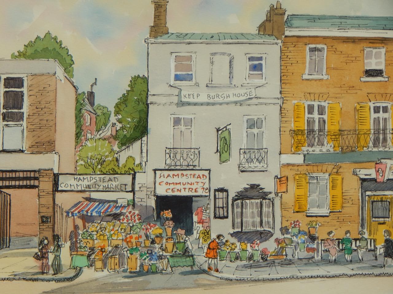 Appraisal: Sydney Arrobus - High Street Hampstead watercolour signed titled and