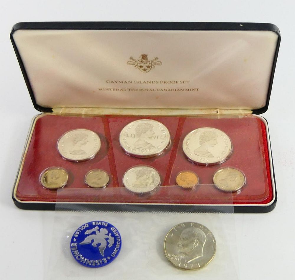 Appraisal: CAYMAN ISLANDS PROOF SET IKE UNC Uncirculated Eisenhauer silver dollar