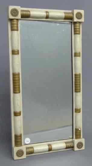 Appraisal: th c Federal mirror in white paint '' x ''