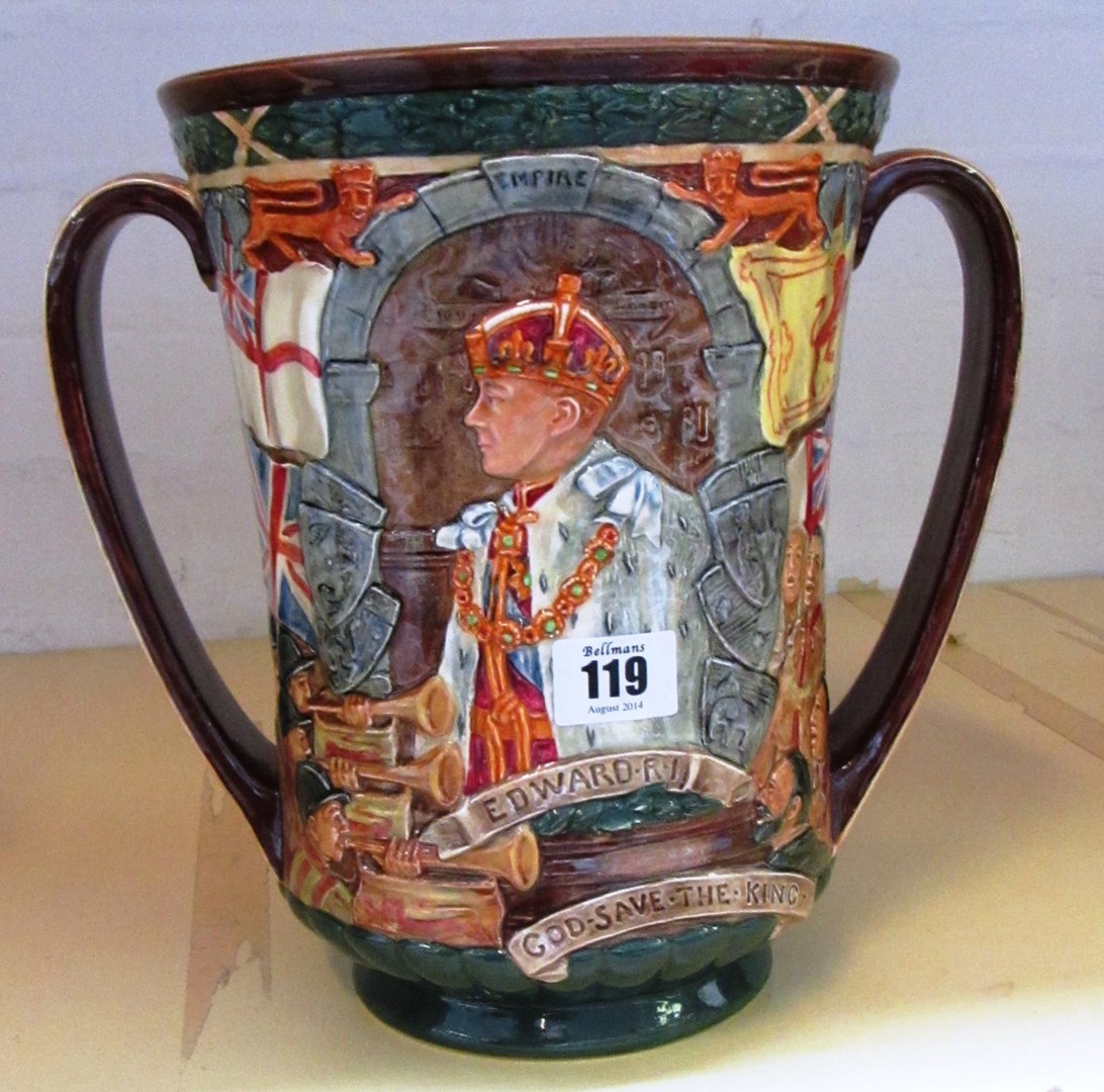 Appraisal: A Royal Doulton loving cup by Charles Noke and Harry