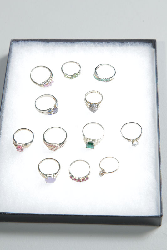 Appraisal: TWELVE RINGS All marked K Various stones and styles most