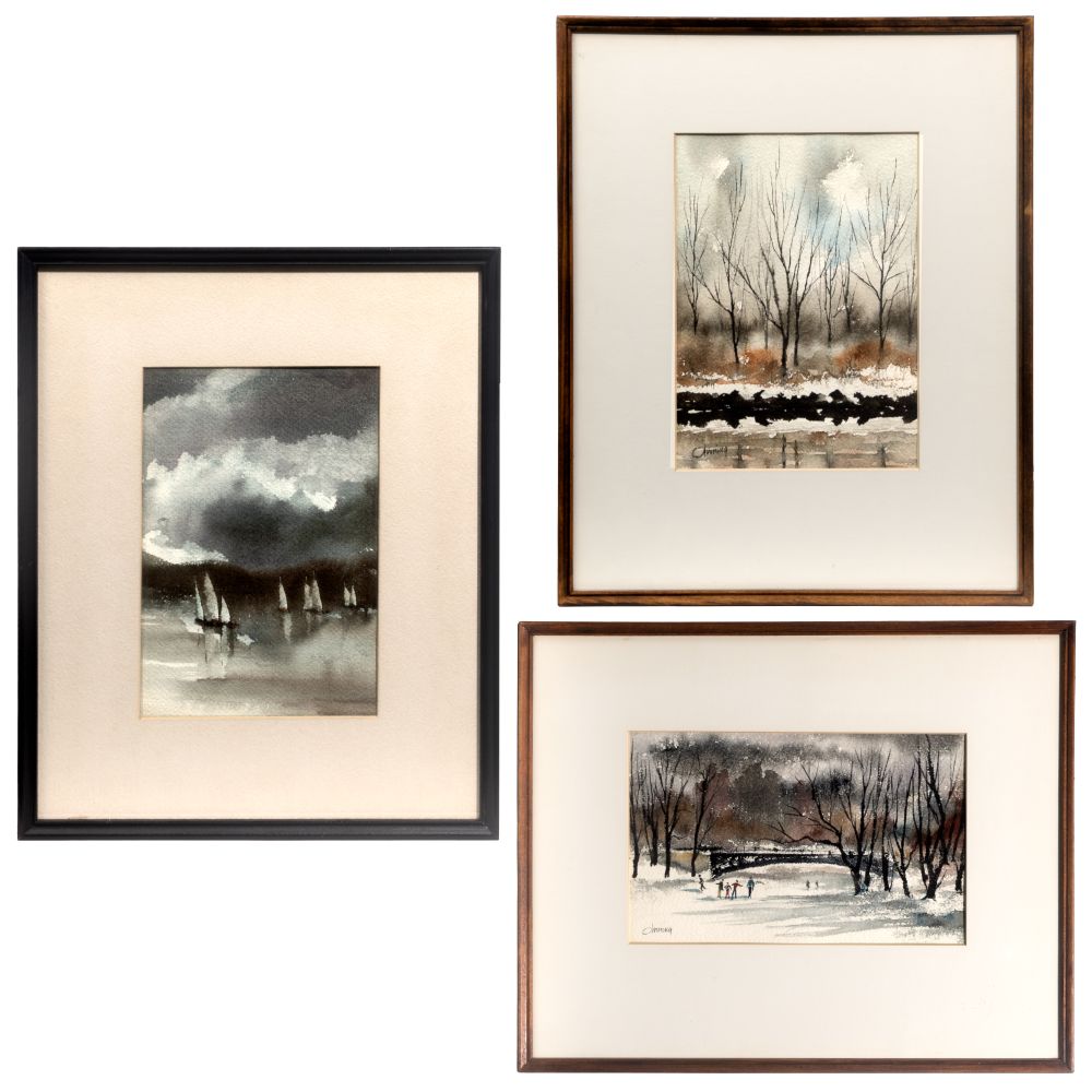 Appraisal: RUDOLPH OHRNING AMERICAN - WATERCOLOR COLLECTION items all undated including