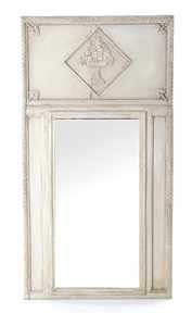 Appraisal: Louis XV painted trumeau mirror early th century molded frame