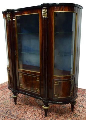 Appraisal: French Louis XVI style mahogany vitrine display cabinet th c