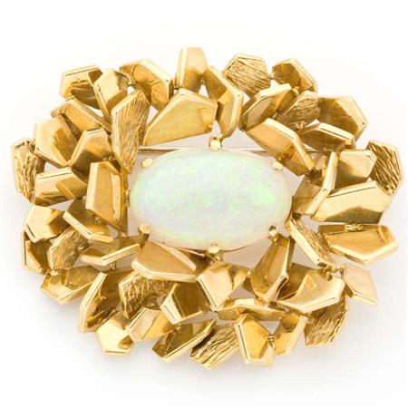 Appraisal: Gold and Opal Brooch Estimate -