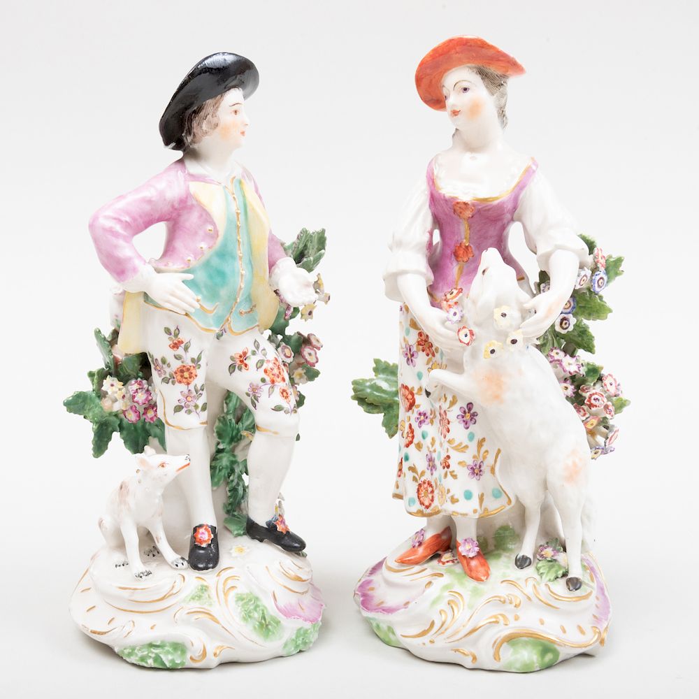 Appraisal: English Porcelain Figure of a Shepherdess and a Figure of