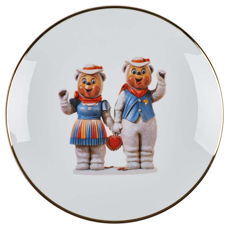 Appraisal: JEFF KOONS American b BERNARDAUD Screenprint on porcelain Winter Bears