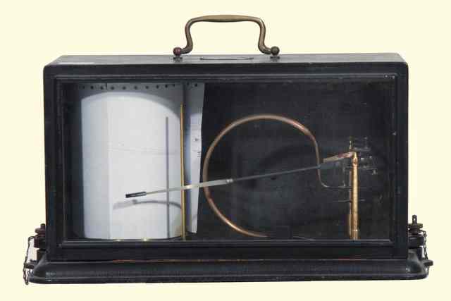 Appraisal: AN OLD FRENCH BLACK LACQUERED BAROGRAPH by Fournier the tin