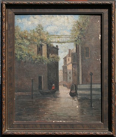 Appraisal: HEITINGER Paul German - European Canal Scene with Gondolier Oil