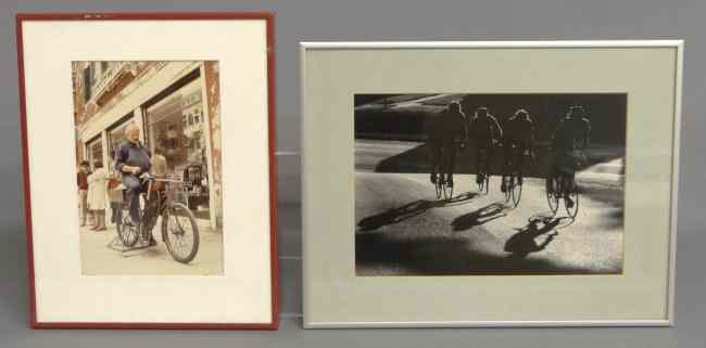 Appraisal: Color photo of a street vendor with bicycle grinder -