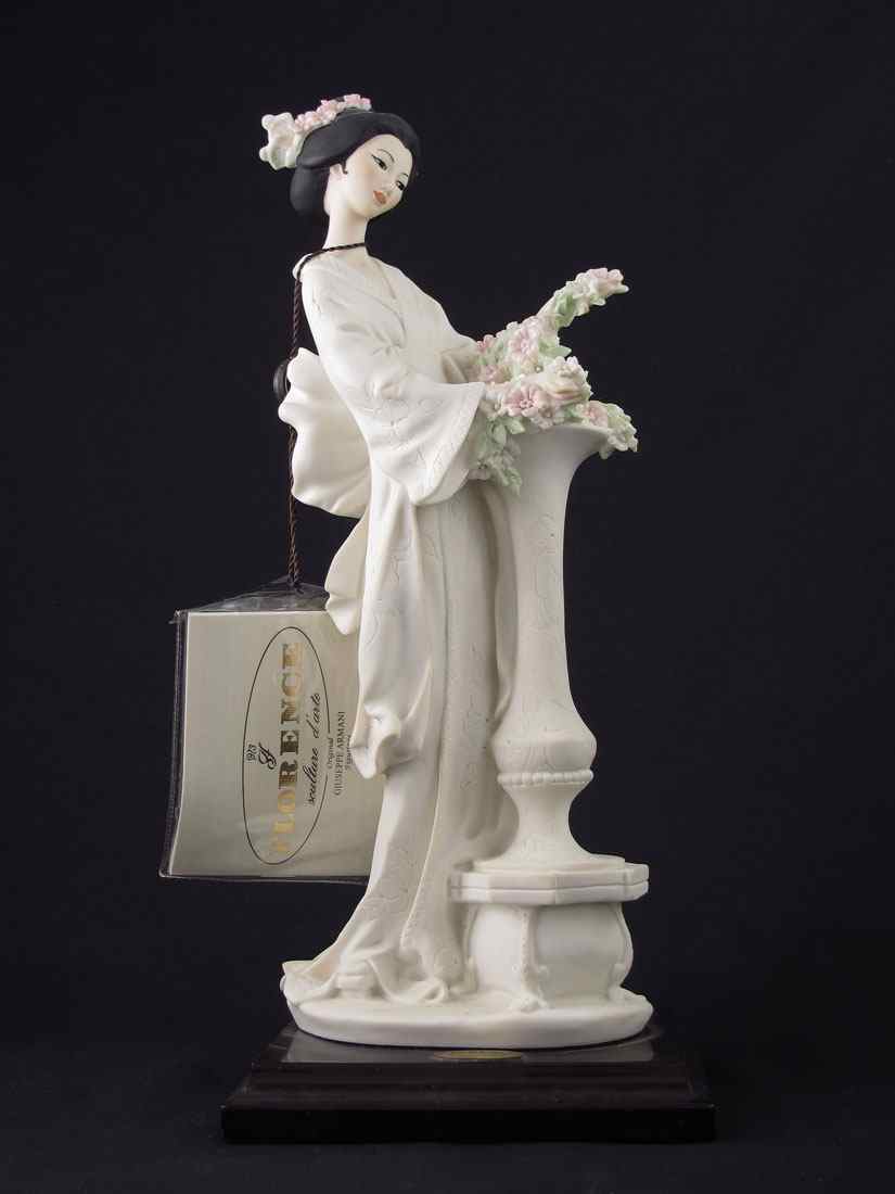 Appraisal: GIUSEPPE ARMANI FIGURINE ORIENTAL LADY WITH COLUMN S ''Florence sculture