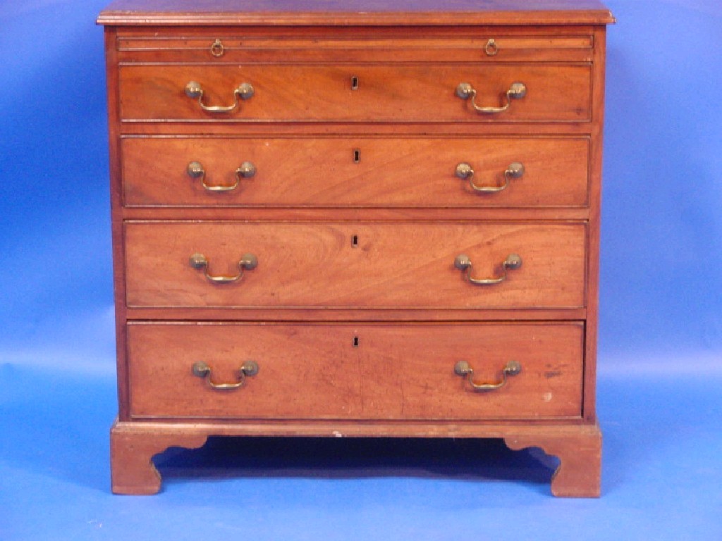 Appraisal: A George III flamed mahogany bachelors chest with moulded top