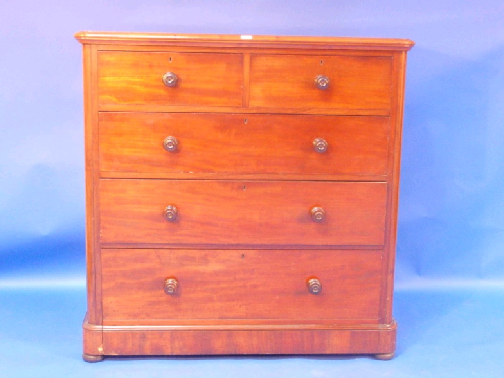 Appraisal: A Victorian mahogany chest of two short and three long