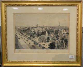 Appraisal: John Bachmann hand colored lithograph New York City Hall Park