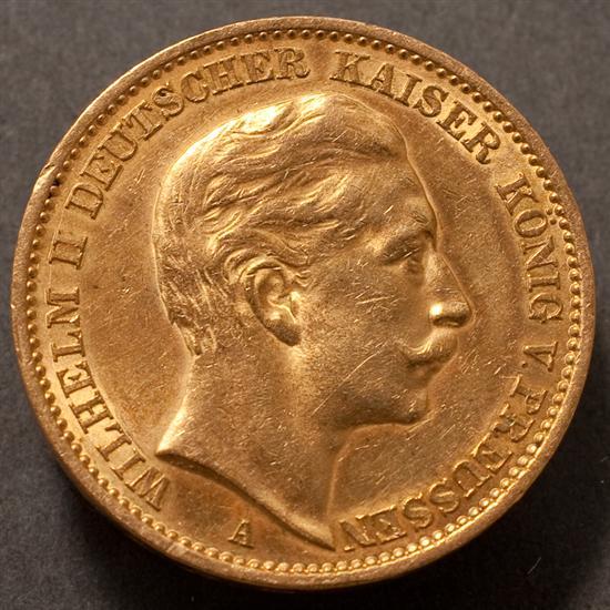 Appraisal: Prussian gold -Mark of Kaiser Wilhelm II Berlin Mint About