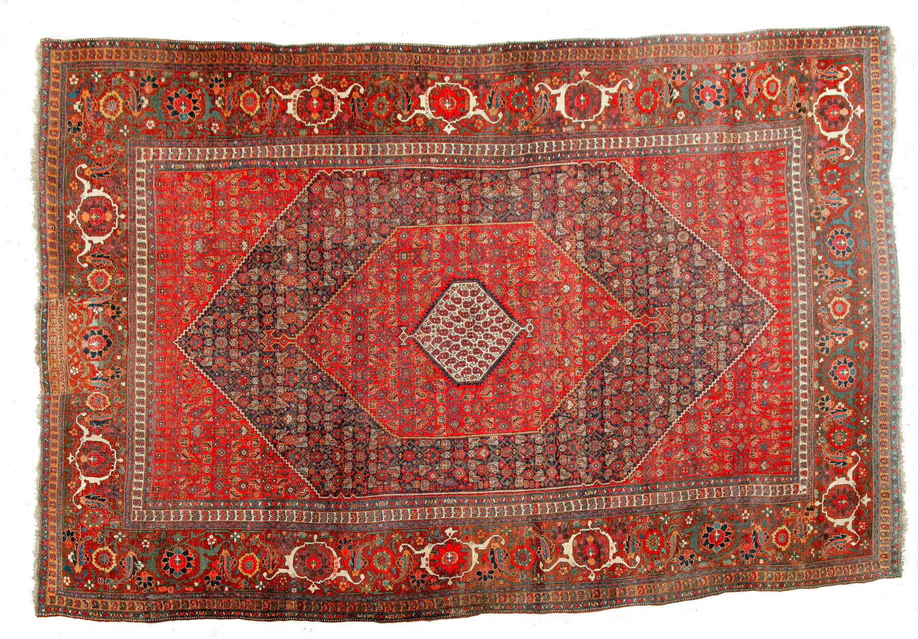 Appraisal: ORIENTAL RUG Twentieth century Room size Bijar Alternating red and