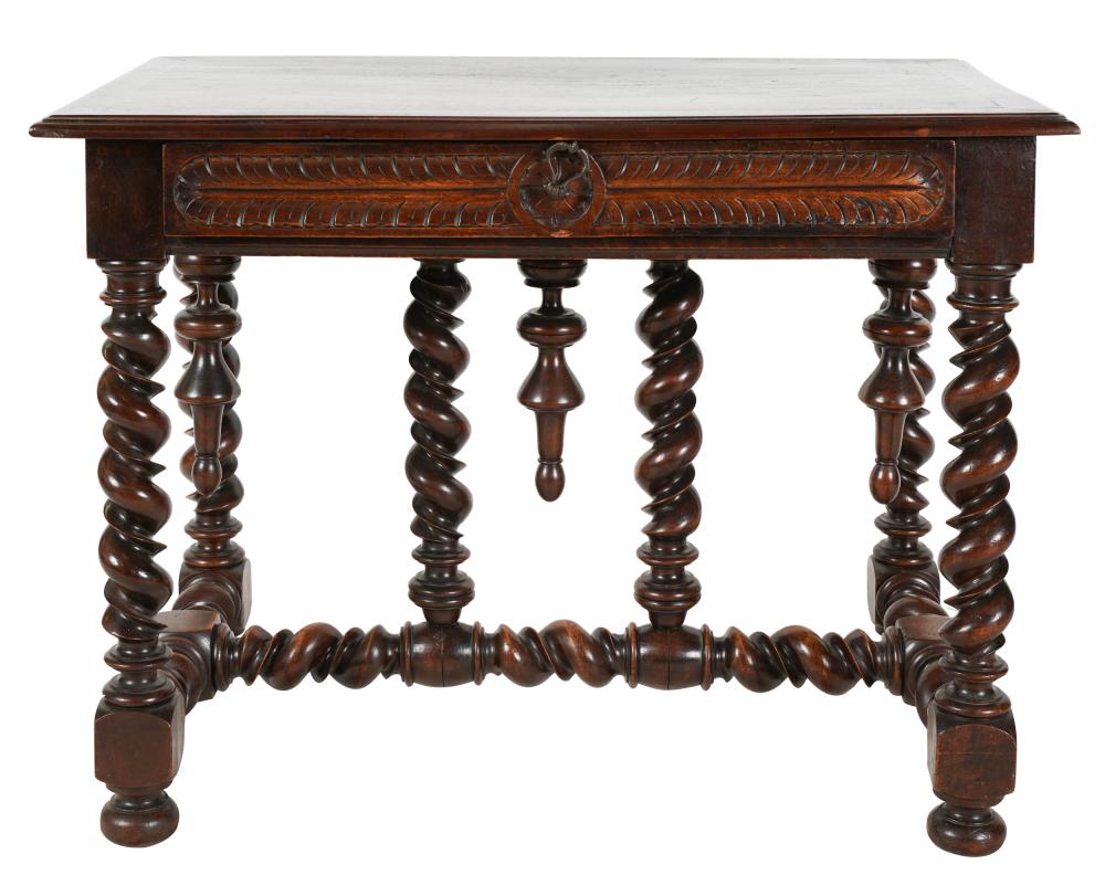 Appraisal: SPANISH BAROQUE STYLE WRITING TABLEearly th century having one drawer