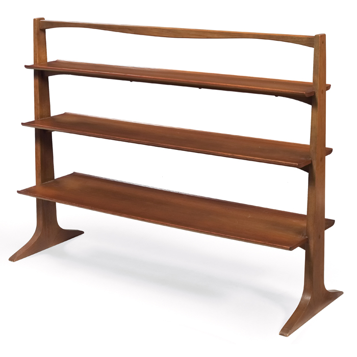 Appraisal: Edward Wormley ''Pyramid Unit'' by Drexel mahogany three shelves tapered