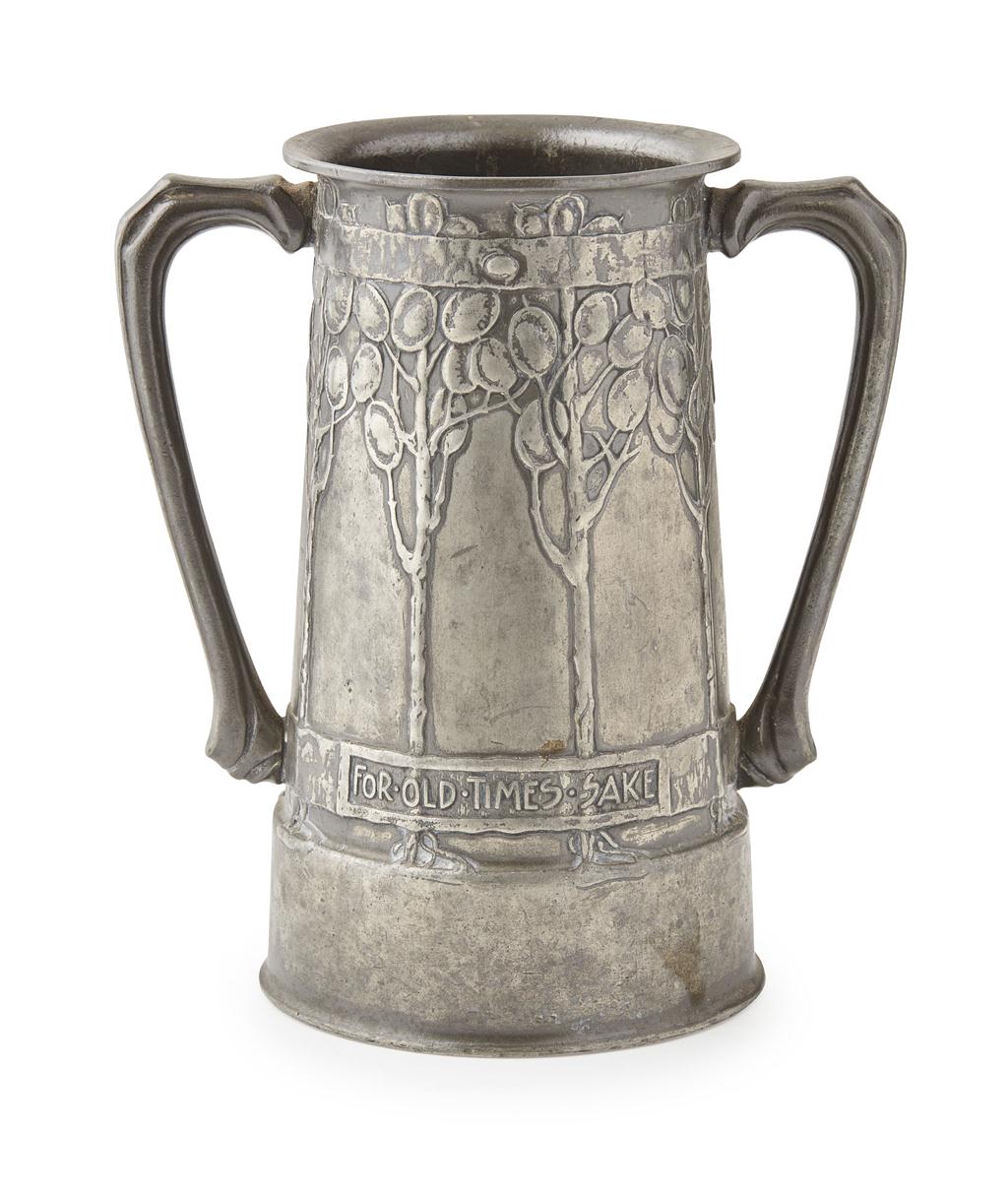 Appraisal: DAVID VEAZEY FOR LIBERTY CO LONDON 'TUDRIC' PEWTER TWIN-HANDLED TANKARD