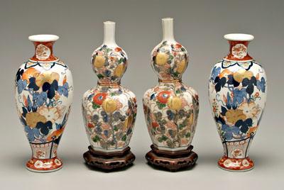 Appraisal: Two pairs Imari vases one ovoid pair with morning glories