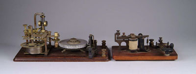 Appraisal: LOT OF TELEGRAPH TRANSMITTERS Brass and metal clockwork and or