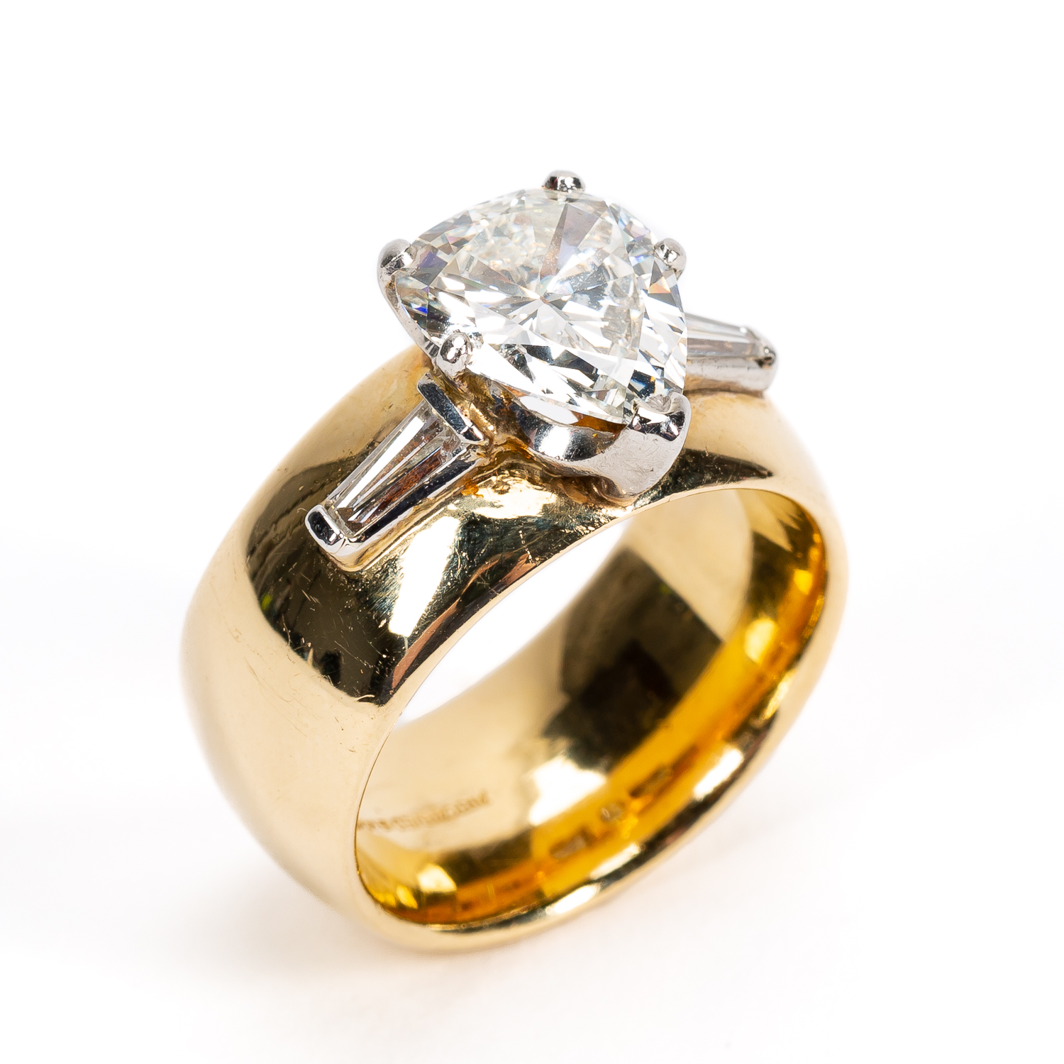 Appraisal: K YELLOW GOLD CTW PEAR DIAMOND RING Vintage k yellow