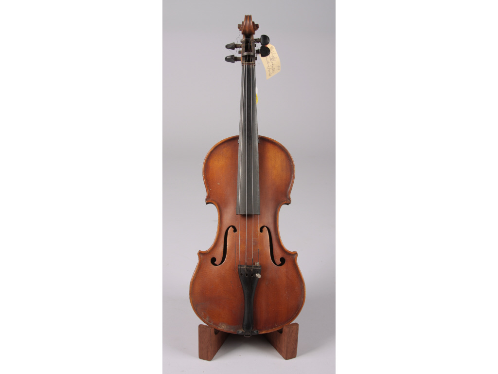 Appraisal: Vintage Violin With Adjustable Fingerboard full size Stradivarius copy with