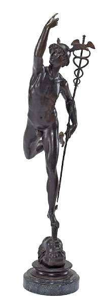 Appraisal: An Italian patinated bronze figure of Mercury workshop of Benedetto