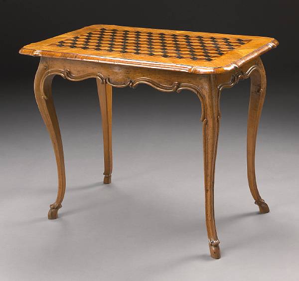 Appraisal: A Louis XV inlaid walnut center table second half th