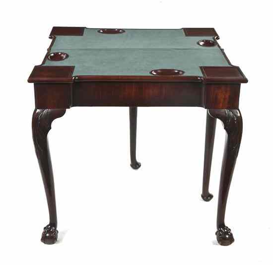 Appraisal: An Early George III Mahogany Gate-Leg Games Table the rectangular