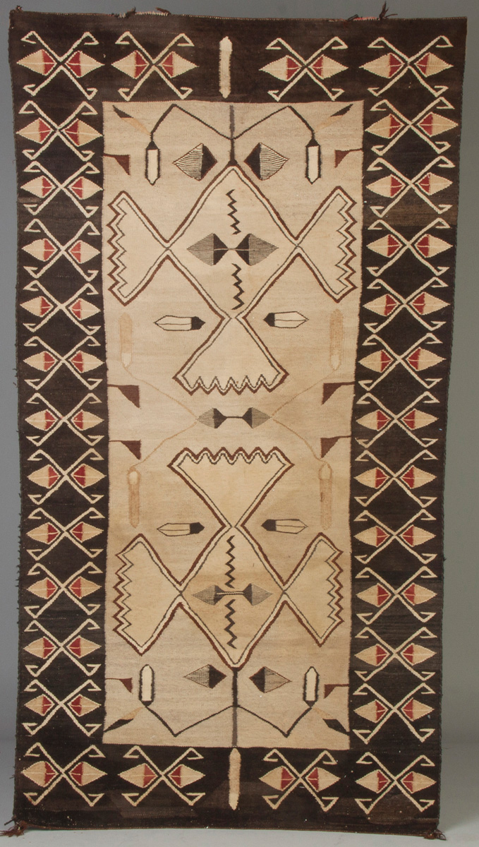 Appraisal: Navajo Weaving - Arrowhead Feather Design Early th cent