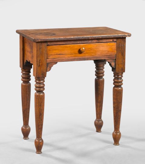 Appraisal: Vernacular American Sheraton Oak and Pine Work Table late th