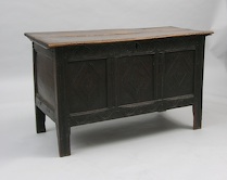 Appraisal: A Carved Dark Oak Coffer ca th Century A carved