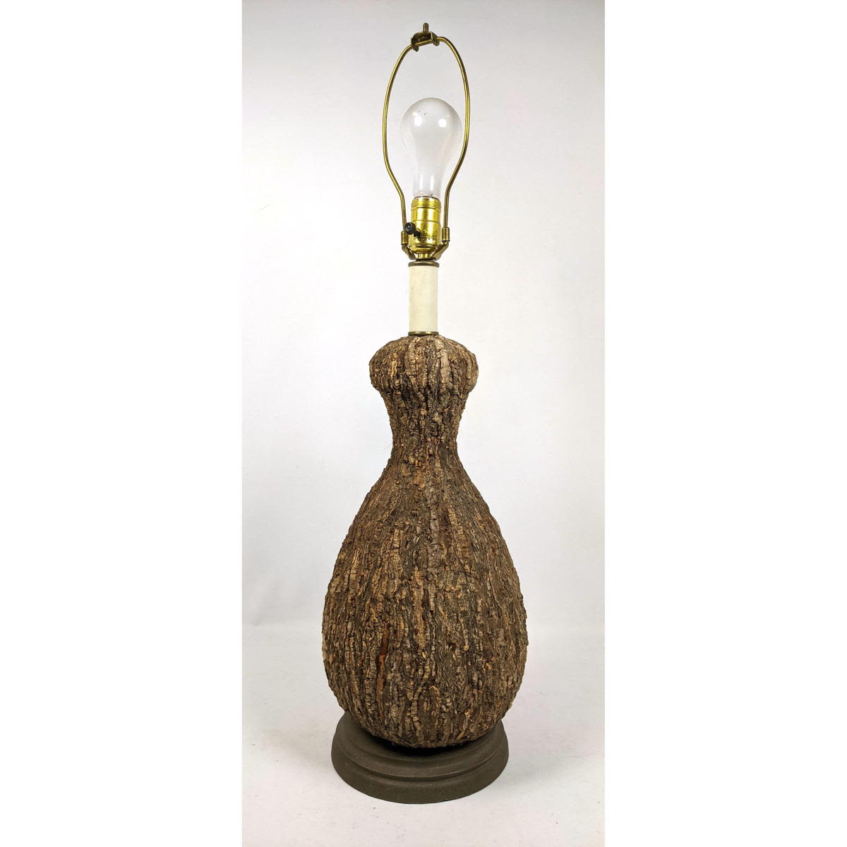 Appraisal: Natural Bark Cork Table Lamp Dimensions H inches W inches