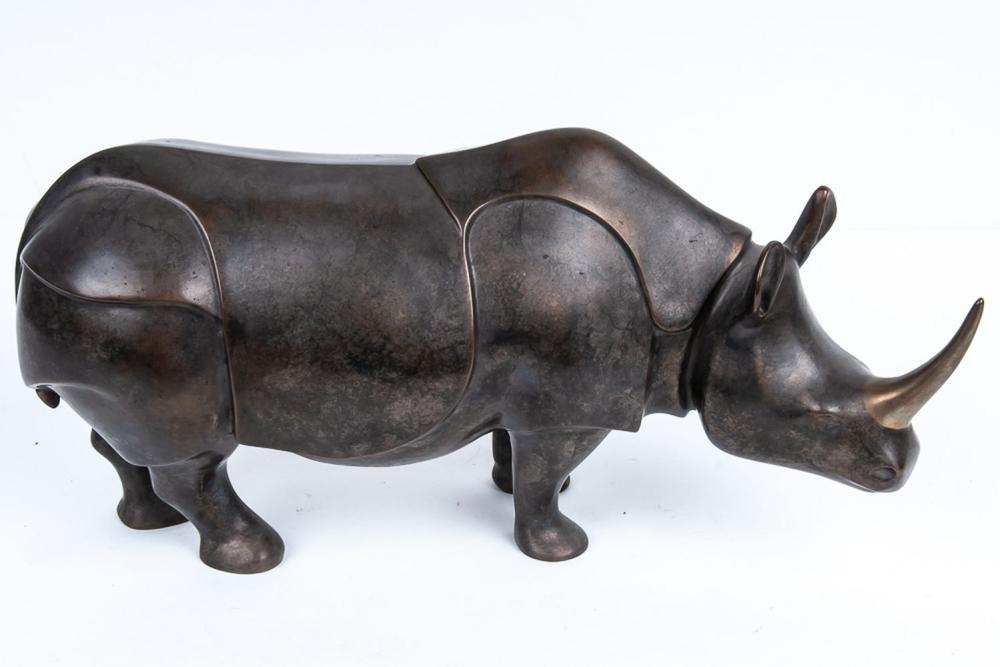 Appraisal: LOET VANDERVEEN RHINO bronze inscribed and numbered inches wide inches