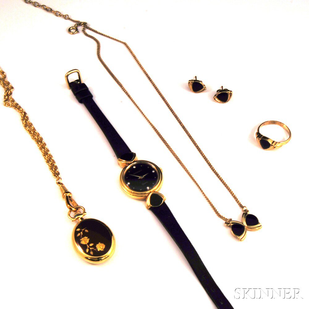 Appraisal: Small Group of Jewelry a Bucherer costume pendant watch a