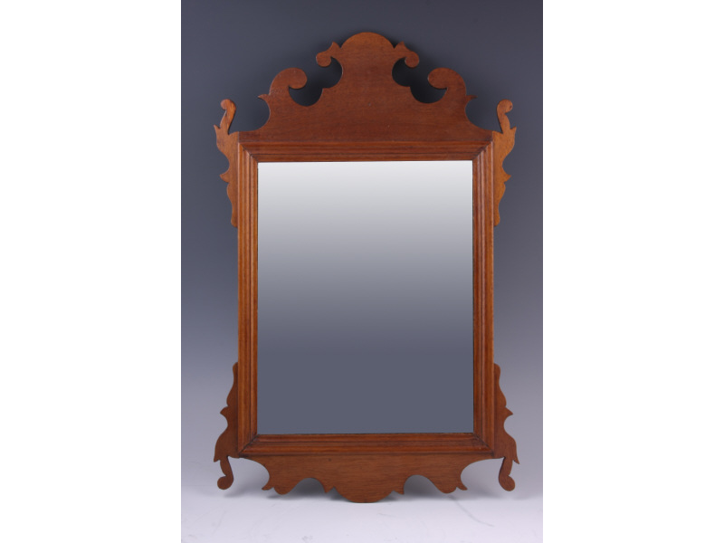 Appraisal: Chippendale Mirror th c diminutive size with delicate shaped mahogany