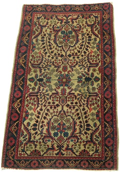 Appraisal: An Ivory Sarouk Entrance Rug Approx '- x '- -