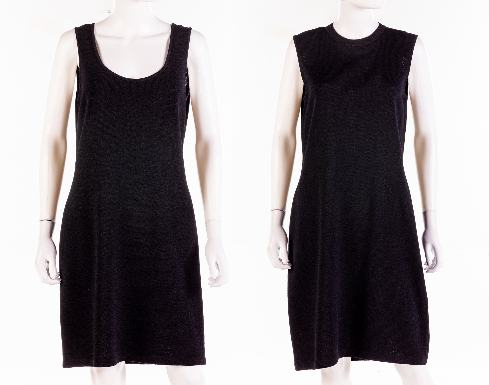 Appraisal: TWO ST JOHN BASICS BLACK SHEATH DRESSES size and