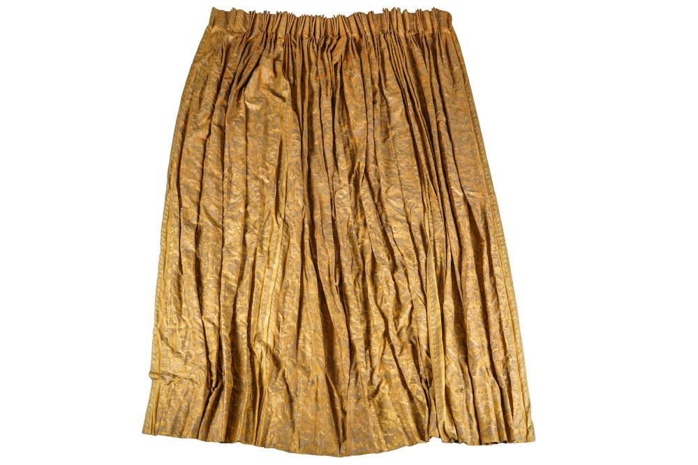 Appraisal: COLLECTION OF FORTUNY DRAPESpinch-pleated unlined comprising four in gold and