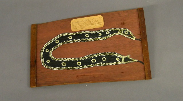 Appraisal: Unknown Aboriginal Artist Rainbow Snake bark and one other ochre