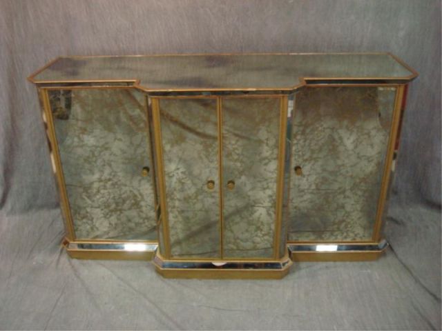 Appraisal: Mid Century mirrored sideboard From Queens NY estate Dimensions x