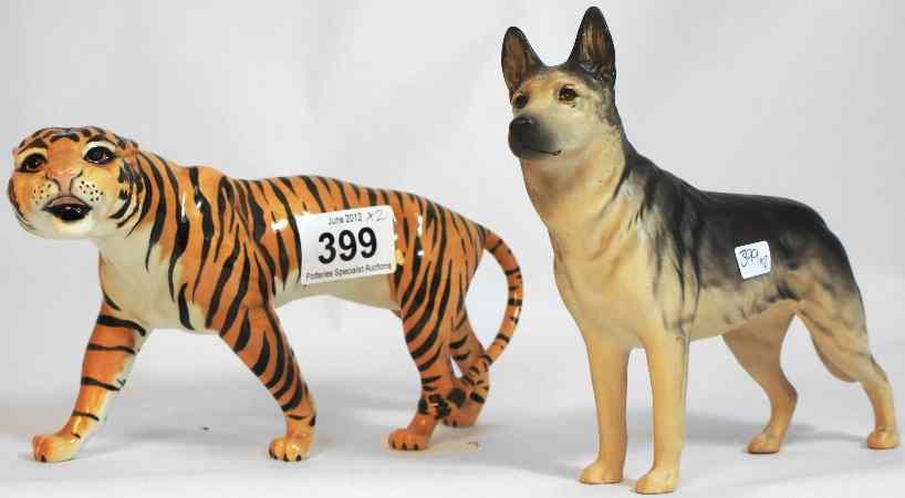 Appraisal: Beswick Tigeress and Alsation Ulrica of Britas Matt Ear Broken