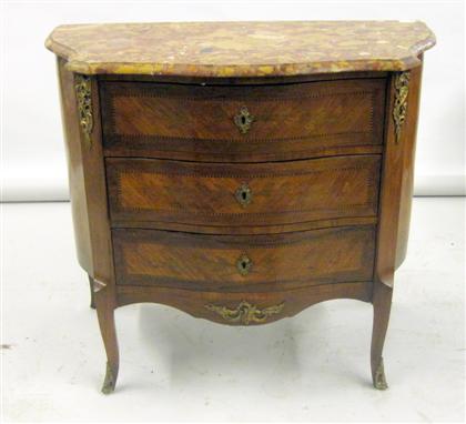 Appraisal: Louis XV style inlaid tulipwood commode The shaped breche d'alep