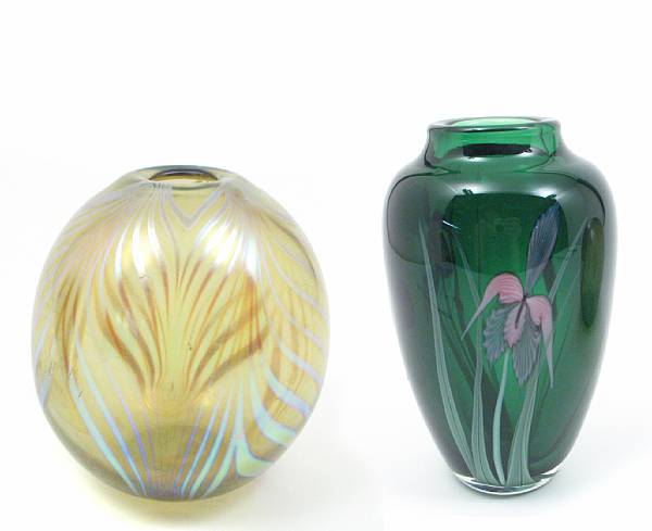 Appraisal: An Orient and Flume Iris Art glass vase inscribed Orient