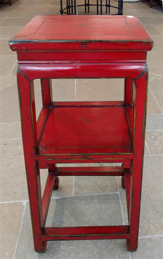 Appraisal: Sale Lot A Red Lacquered Night Stand Florida