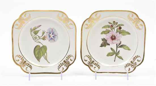 Appraisal: A Pair of English Pottery Plates of square form with