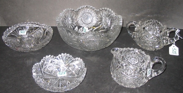 Appraisal: FIVE PIECES OF AMERICAN CUT CRYSTAL including a berry bowl